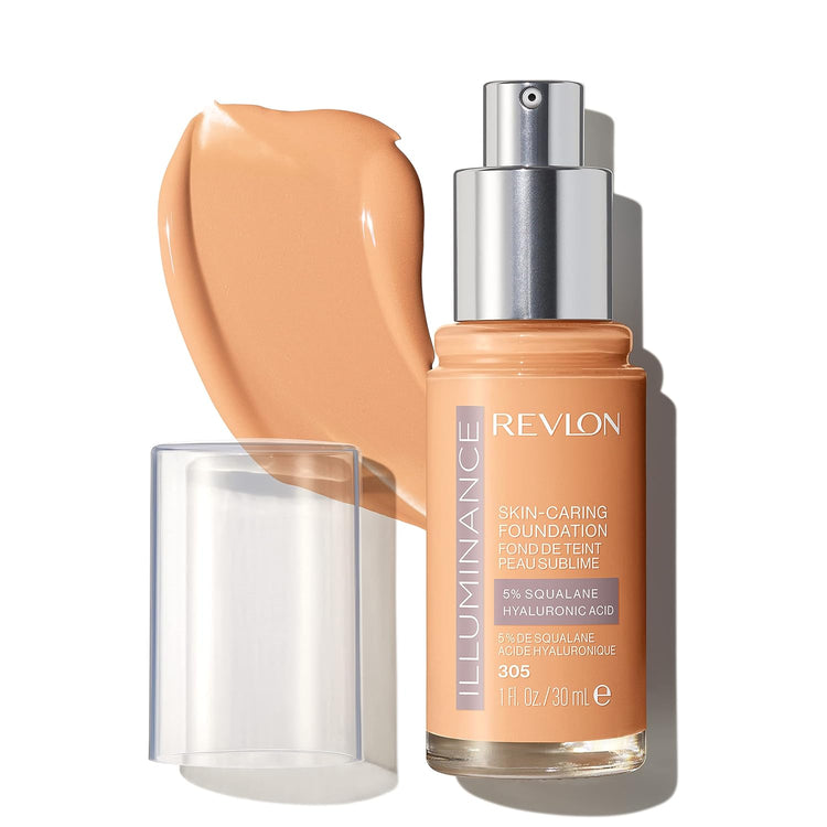 WHOLESALE Revlon Illuminance Skin-Caring Liquid Foundation, Hyaluronic Acid, Hydrating and Nourishing Formula with Medium Coverage, 401 Light Coffee 48 UNITS