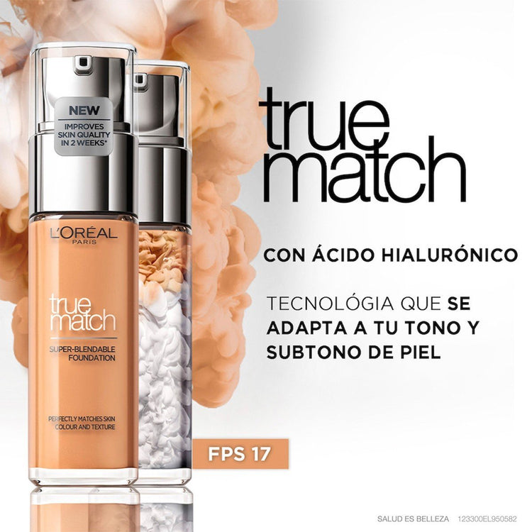 L'Oréal True Match Foundation – 4.5N Beige Neutral – with Hyaluronic Acid – 30ml