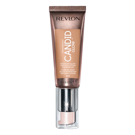Revlon PhotoReady Candid Glow Moisture Glow Anti-Pollution Foundation, 270 Medium Beige, 0.75 fl oz