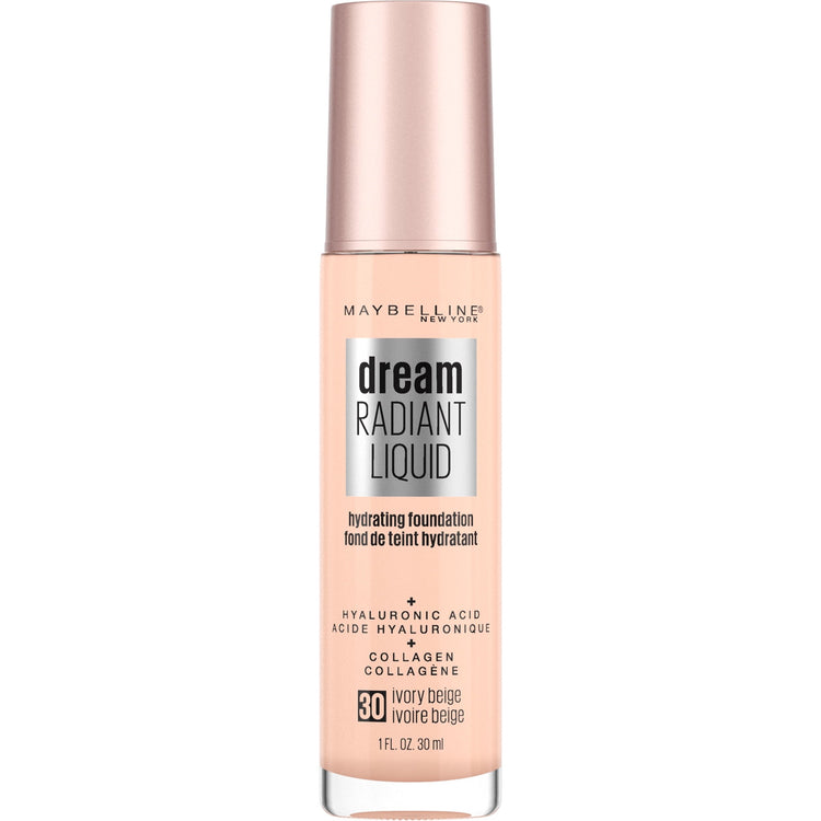 Maybelline Dream Radiant Liquid Medium Coverage Hydrating Foundation, Ivory Beige, 1 fl. oz.