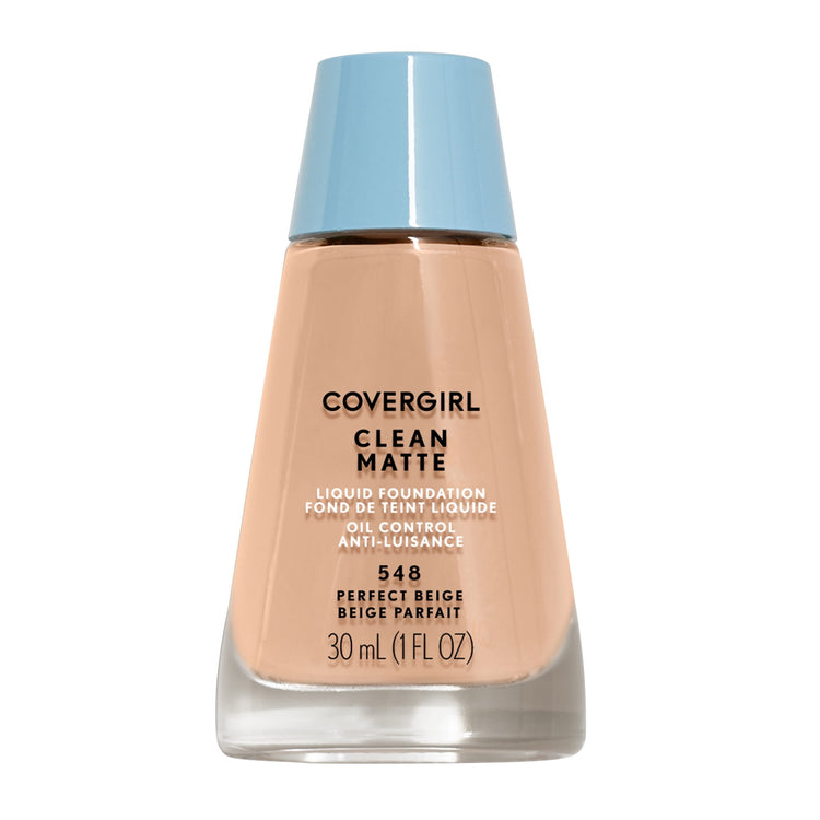 COVERGIRL Clean Matte Liquid Foundation, 548 Perfect Beige, 1 fl oz