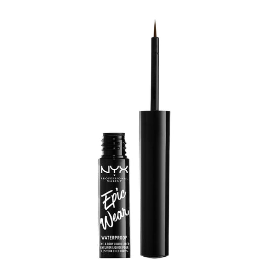 NYX Professional Makeup Epic Wear Liquid Liner, Long-Lasting Waterproof Liquid Eyeliner, Brown
