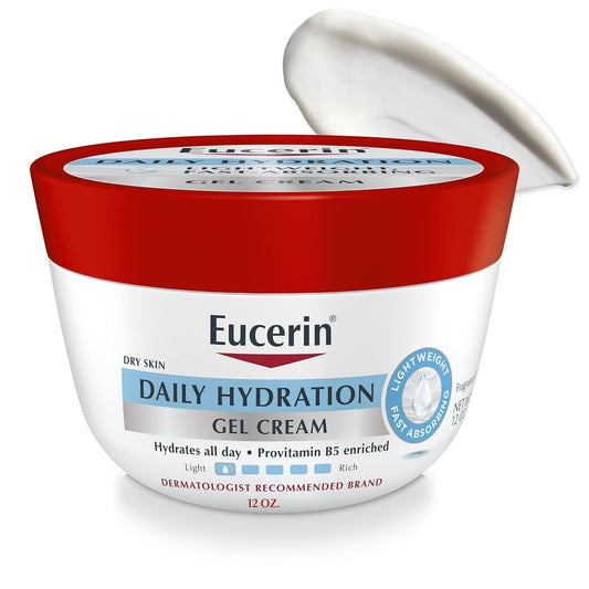 Eucerin Daily Hydration Gel Cream, Fragrance Free Body Moisturizer, 12 oz