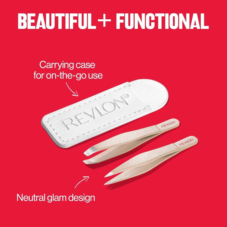 Revlon Designer Series Mini Tweezer Set, Hair Removal Tool Kit