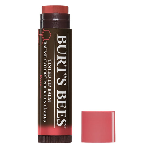Burt's Bees 100% Natural Tinted Lip Balm, Rose with Shea Butter & Botanical Waxes - 1 Tube