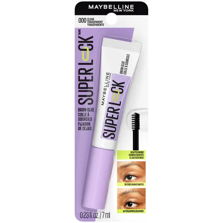 Maybelline  Super Lock Brow Glue Clear Eyebrow Gel, Clear, 0.23 fl oz