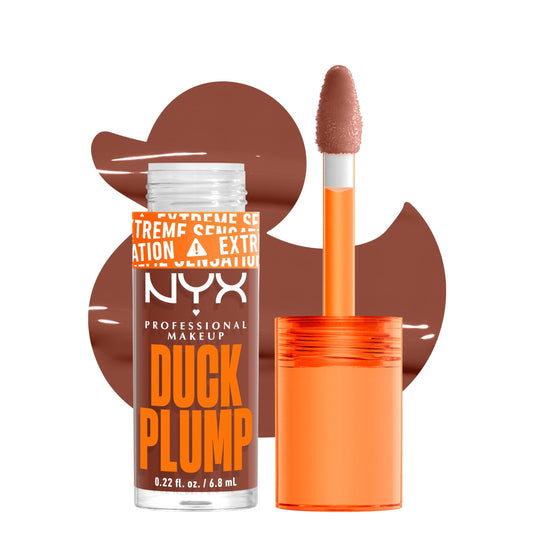 NYX Professional Makeup Gloss Collections Duck Plump Lip Gloss, 07 Mocha Me Crazy, 0.23 fl oz