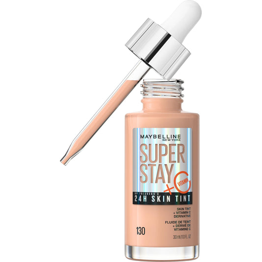 Maybelline Super Stay up to 24HR Skin Tint with Vitamin C, 130, 1 fl oz