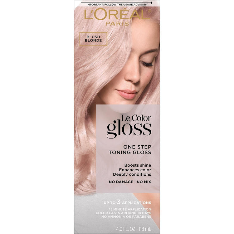 L'Oreal Paris Le Color Gloss One Step Toning Gloss Hair Color, Blush Blonde, 4 fl oz