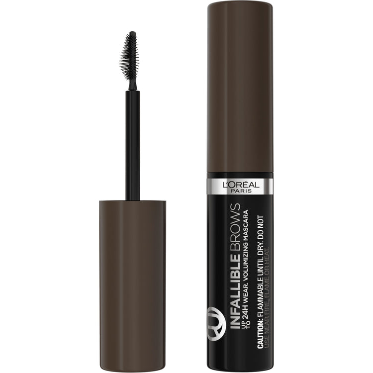 L'Oreal Paris Infallible Volumizing 24H Wear Brow Mascara, 3.0 Soft Black, 0.13 fl oz