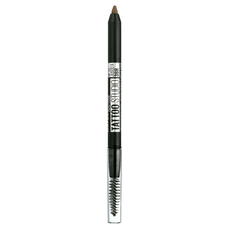 Maybelline TattooStudio 36HR Waterproof Eyebrow Pencil Spoolie, Soft Brown 255