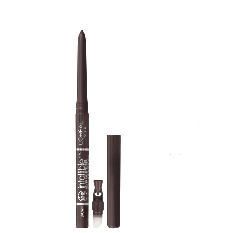 L'Oreal Paris Infallible Never Fail Pencil Eyeliner with Built in Sharpener, Brown