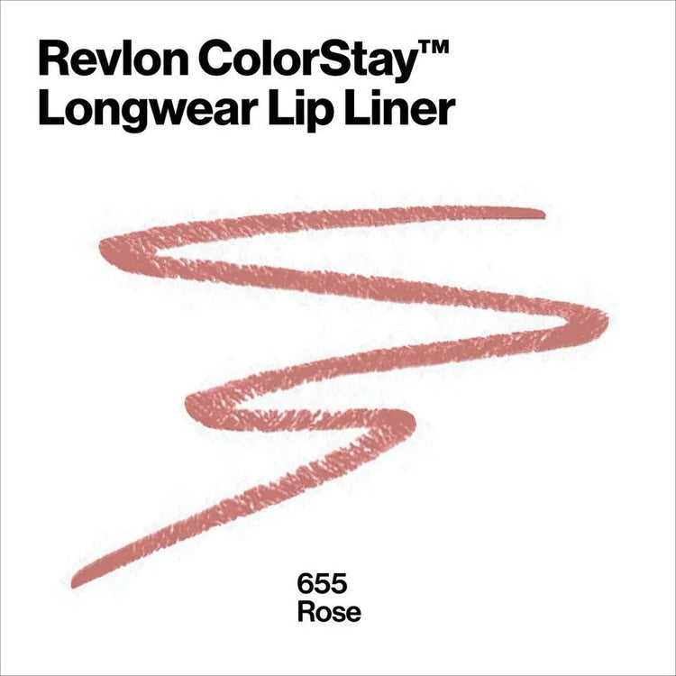 Revlon ColorStay Longwear Lip Liner Pencil, 655 Rose, 0.01 oz