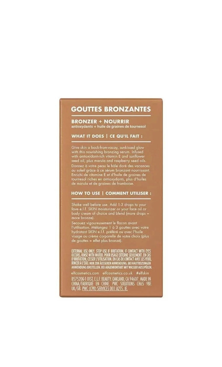 e.l.f. SKIN Bronzing Drops, Liquid Bronzer For Face & Skin, Rose Gold
