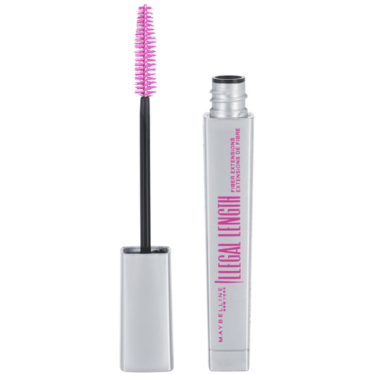Maybelline Illegal Length Fiber Extensions Washable Mascara, Blackest Black