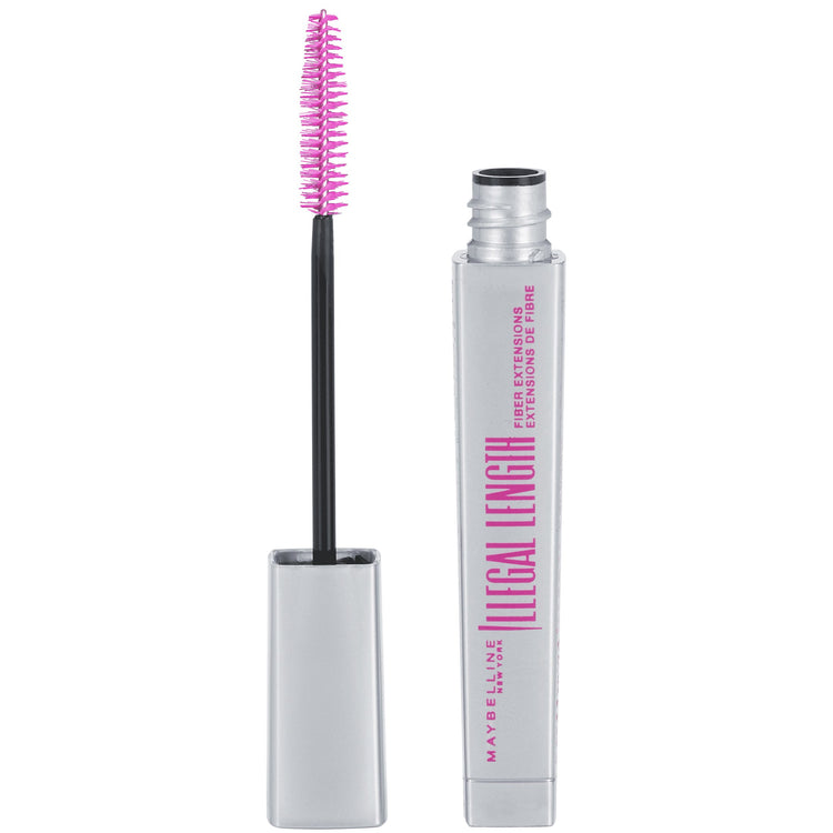 Maybelline Illegal Length Fiber Extensions Washable Mascara, Blackest Black