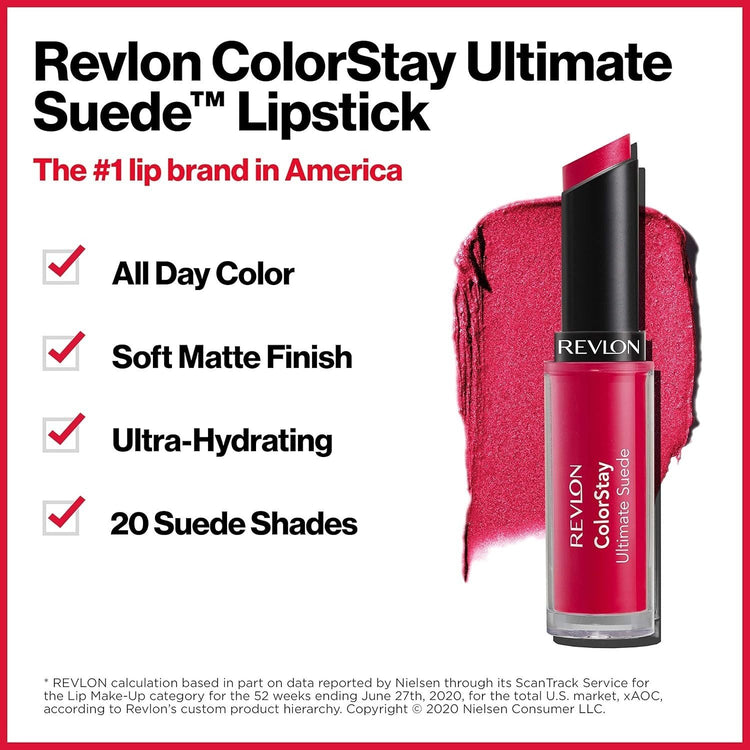 Revlon ColorStay Ultimate Suede Lipstick, Longwear Soft, Runway (015)