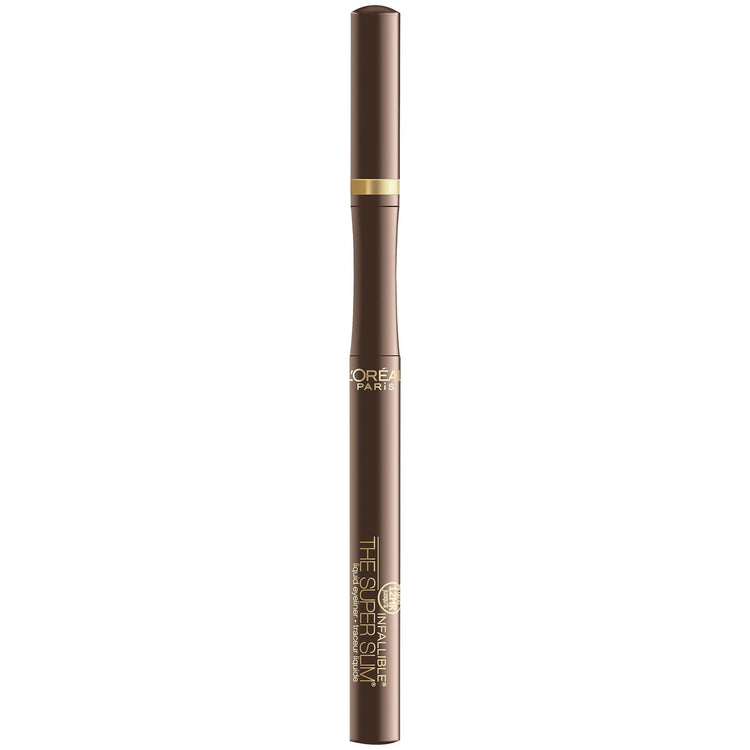 L'Oreal Paris Infallible Super Slim Eyeliner, Liquid, Long-Lasting, Brown, 0.4mm Fine Tip