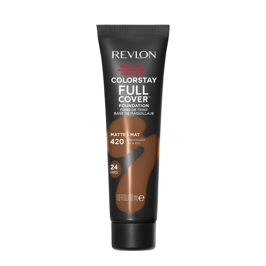 Revlon ColorStay Full Coverage Cream Foundation Makeup, Matte Finish, Mahogany, 1.0 fl oz