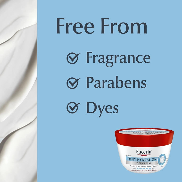 Eucerin Daily Hydration Gel Cream, Fragrance Free Body Moisturizer, 12 oz