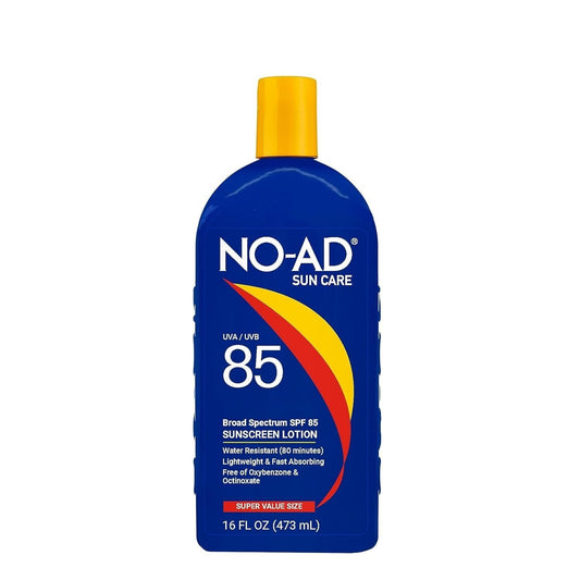 NO-AD SPF 85 Sunscreen Lotion | Broad Spectrum UVA/UVB Protection | Water Resistant | Octinoxate & Oxybenzone Free with moisturizing Vitamin E and Aloe 16oz