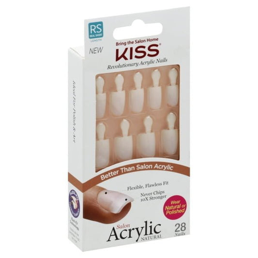KISS Salon Acrylic Natural Fake Nails, ‘Brief Encounter’, 28 Count