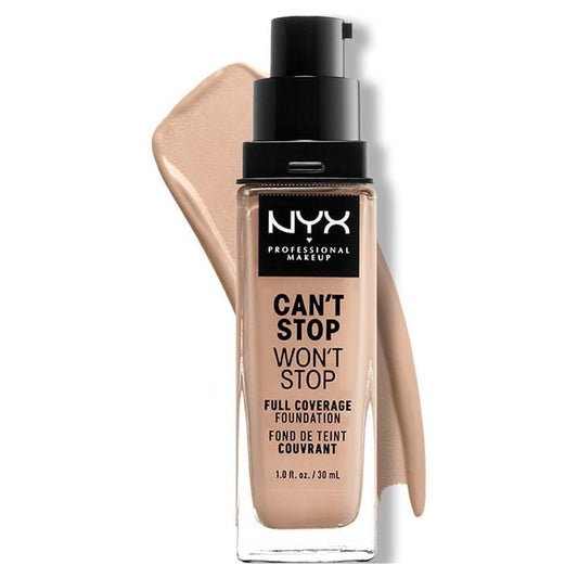 NYX Professional Makeup Can't Stop Won't Stop 24hr Full Coverage Liquid Foundation, Matte Finish, Waterproof, Light