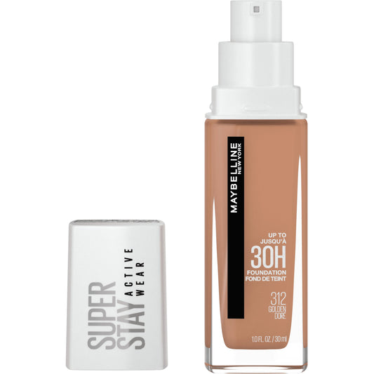 Maybelline Super Stay Liquid Foundation Makeup, Full Coverage, 312 Golden, 1 fl oz
