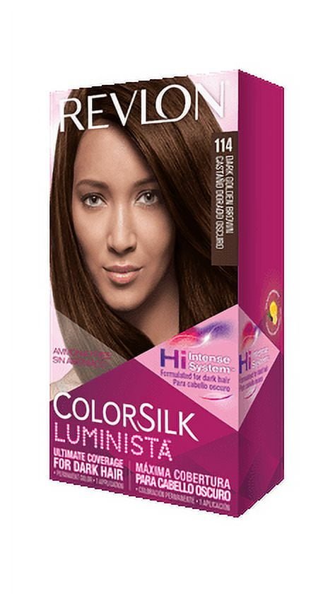Revlon ColorSilk Luminista, Permanent Hair Color, 114 Dark Golden Brown