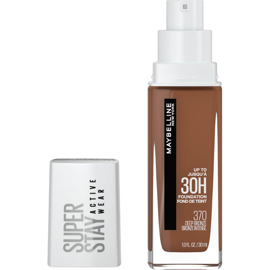 Maybelline Super Stay Liquid Foundation Makeup, Full Coverage, 370 Deep Bronze, 1 fl oz