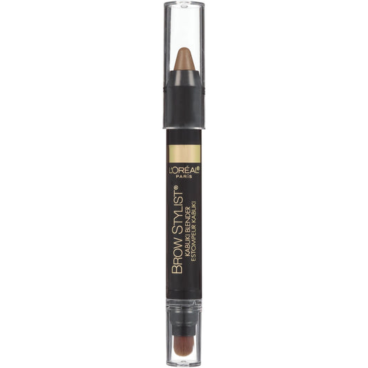 L'Oreal Paris Brow Stylist Kabuki Blender Eyebrow Makeup Crayons, Dark Brunette, 0.05 oz