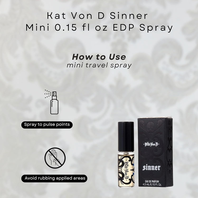 KAT VON D Eau de Parfum SINNER Deluxe Travel Size (4.5ml/.15oz) New in Box