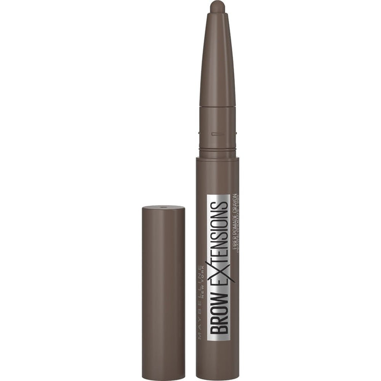 Maybelline Brow Extensions Fiber Pomade Crayon Eyebrow Makeup, Deep Brown