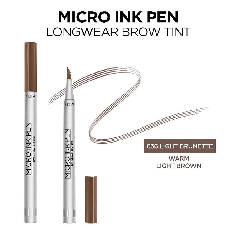 L'Oreal Paris Micro Ink Pen by Brow Stylist, Brow Tint, Light Brunette, 0.033 fl; oz.