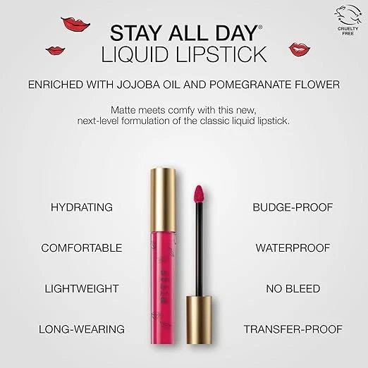 Stila Stay All Day Liquid Lipstick, Pinktini, 0.10 fl oz