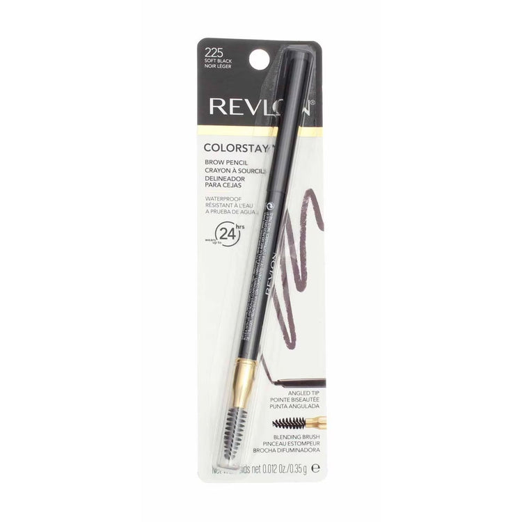 Revlon ColorStay Waterproof Longwearing Eyebrow Pencil, 225 Soft Black, 0.021 oz