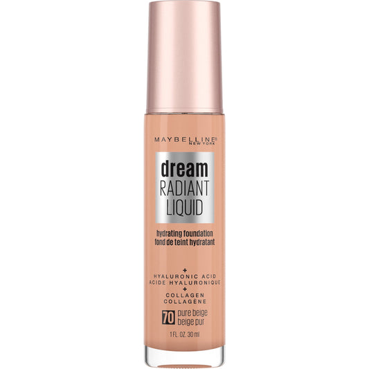 Maybelline Dream Radiant Liquid Medium Coverage Hydrating Foundation, Pure Beige, 1 fl. oz.