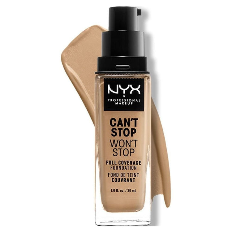 NYX Professional Makeup Can't Stop Won't Stop 24hr Full Coverage Liquid Foundation, Matte Finish, Waterproof, Beige