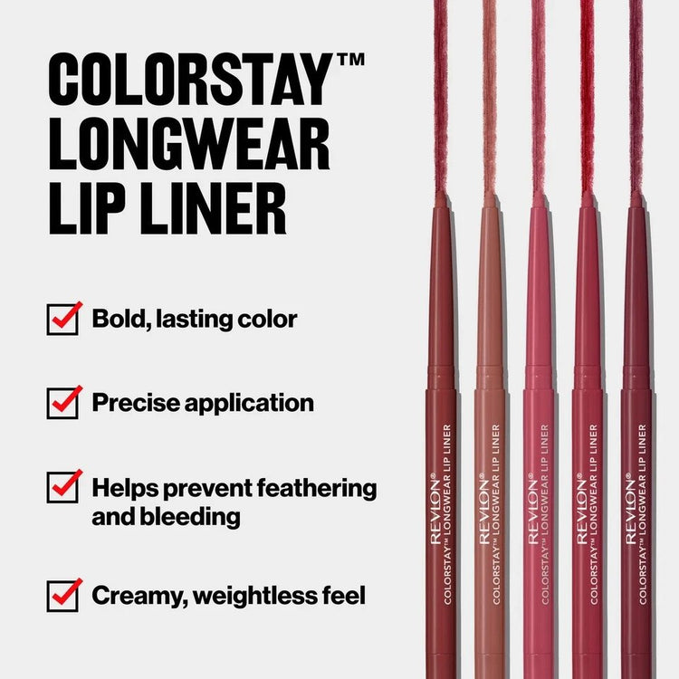 Revlon ColorStay Lip Liner Long Lasting, Built In Sharpener, 650 Pink, 0.01 oz