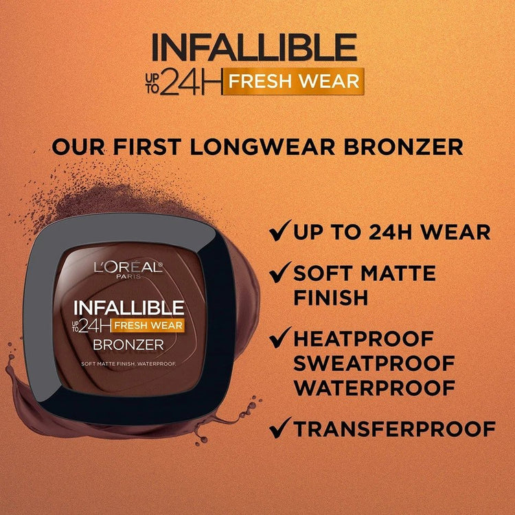 L Oreal Paris Matte Powder Bronzer Waterproof Transfer Proof 24Hr Wear, Fair 200