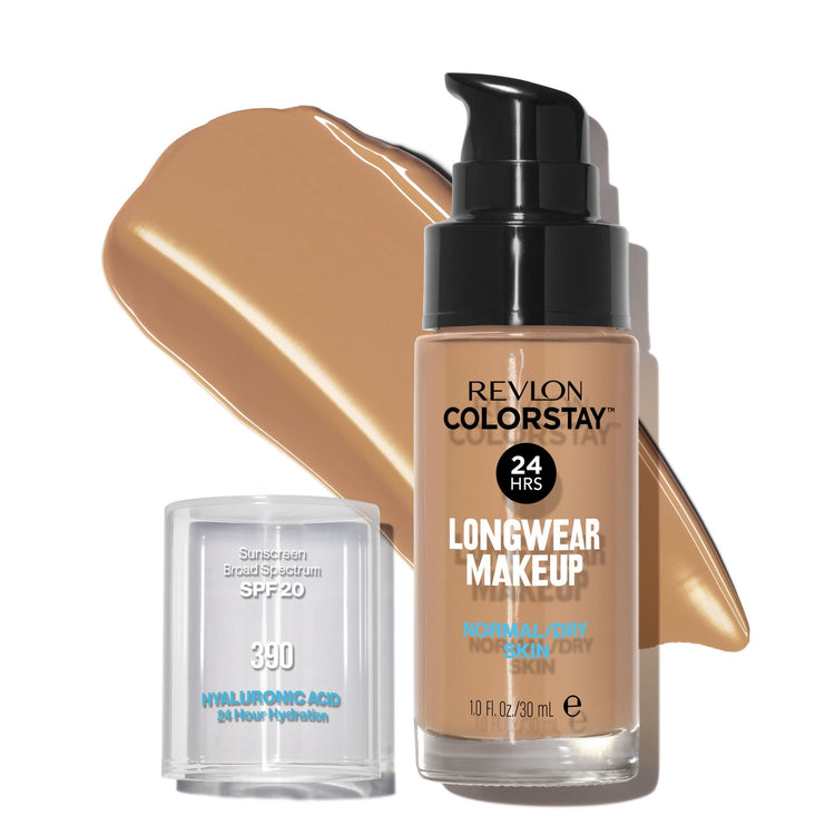 Revlon ColorStay Liquid Foundation Makeup, Normal/Dry Skin, SPF 20, 390 Rich Maple, 1 fl oz