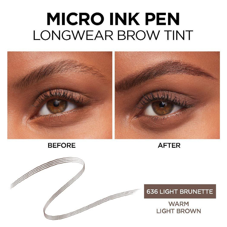 L'Oreal Paris Micro Ink Pen by Brow Stylist, Brow Tint, Light Brunette, 0.033 fl; oz.