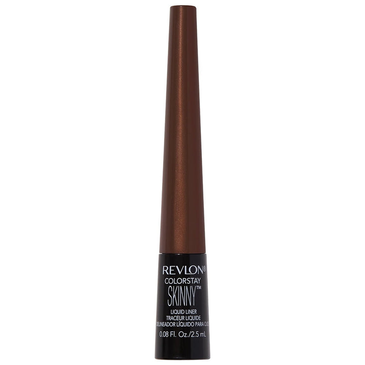 Revlon ColorStay Skinny Liquid Eyeliner, Waterproof, Smudgeproof, Longwearing Eye Makeup with Ultra-fine Tip, Mahogany Flame, 0.08 oz