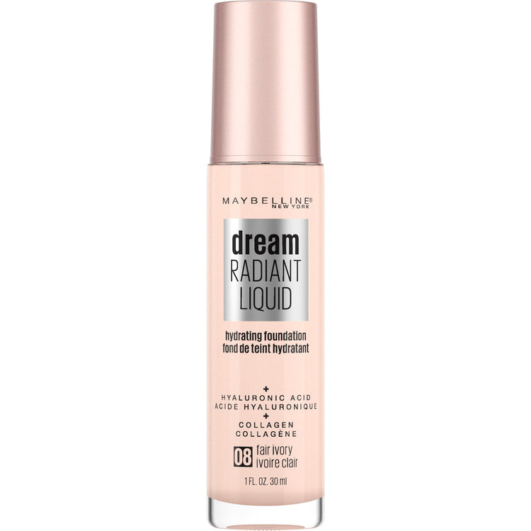 Maybelline Dream Radiant Liquid Medium Coverage Hydrating Foundation, Fair Ivory, 1 fl. oz.