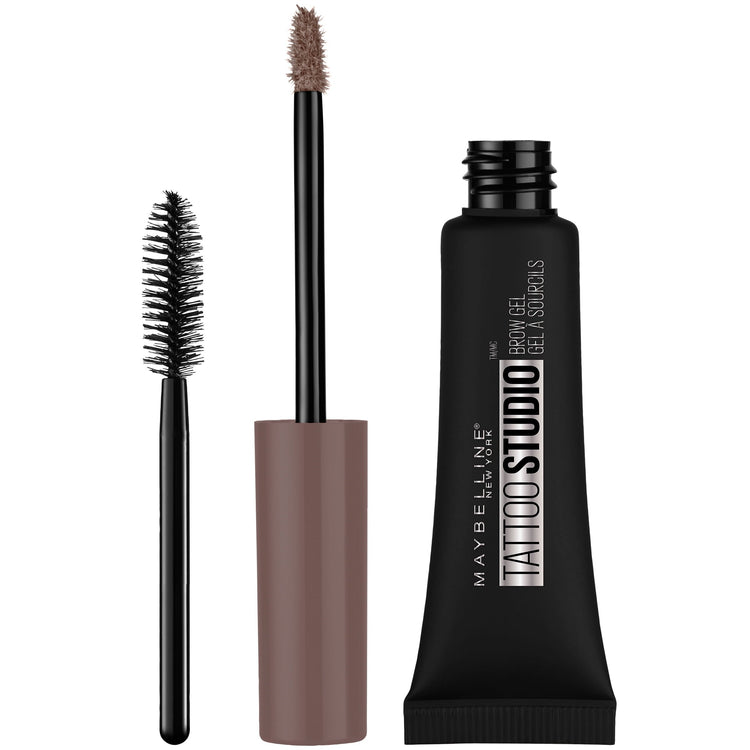 Maybelline TattooStudio Waterproof Eyebrow Gel Makeup, Medium Brown, 0.23 fl. oz.