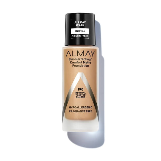Almay Skin Perfecting Comfort Matte Liquid Foundation, 190 Neutral Toasted Almond, 1 fl oz
