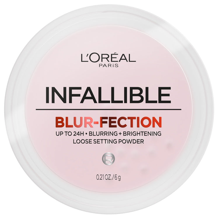 L'Oreal Paris Infallible Blur-Fection Loose Setting Powder, Brightening Finish, Light Pink, 1 Kit