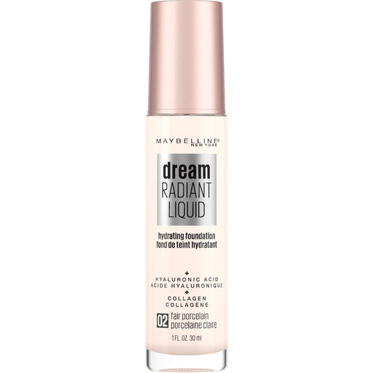 Maybelline Dream Radiant Liquid Medium Coverage Hydrating Foundation, Fair Porcelain, 1 fl. oz.