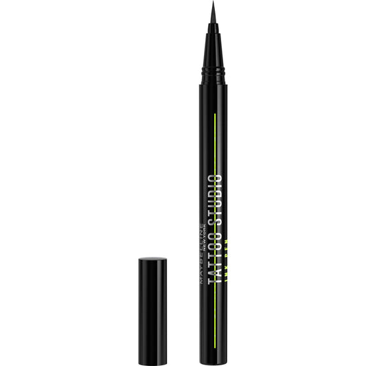 Maybelline Tattoo Studio Ink Pen Eyeliner 24 Hours of Wear, Matte Black, 0.03 fl oz