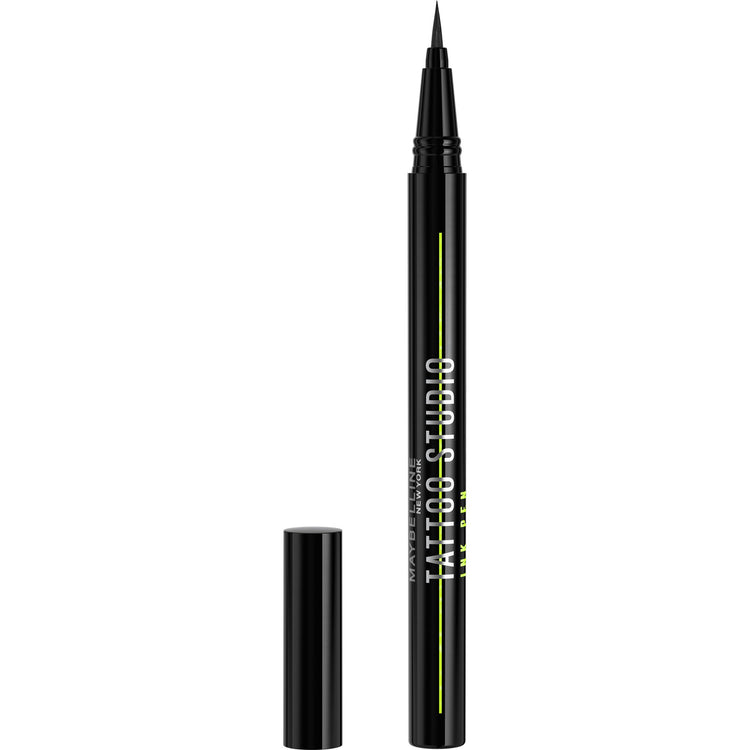 Maybelline Tattoo Studio Ink Pen Eyeliner 24 Hours of Wear, Matte Black, 0.03 fl oz